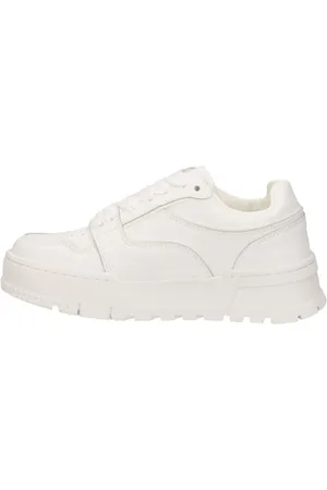 GAËLLE Schoenen, Dames, Wit, 38 EU, Leer, Witte Leren Urban Sneakers