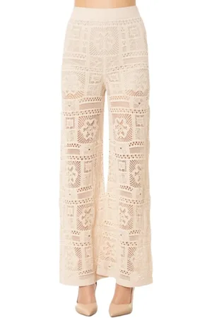 D.EXTERIOR Broeken, Dames, , M, Katoen, Kanten Culotte Broek in Marmer