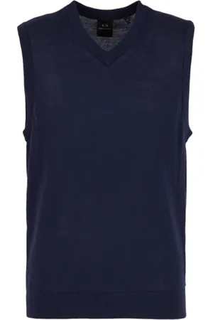 Armani Exchange Truien, Heren, Blauw, XL, Katoen, Blauwe Katoenen Trui