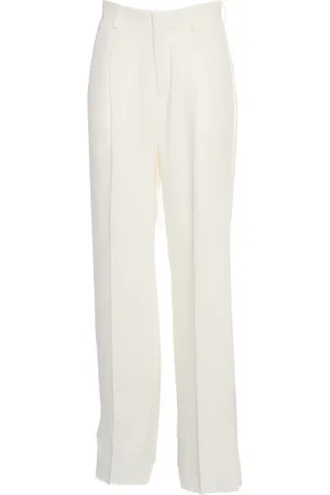 Saulina Broeken, Dames, Wit, XS, Polyester, Latte Pantalone Broek voor Vrouwen