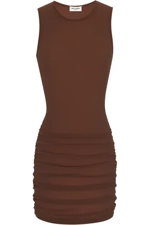 Saint Laurent Kleedjes, Dames, Bruin, M, Elegante Zwarte Jurk