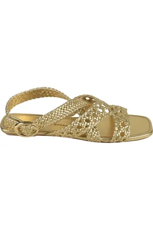 Stuart Weitzman Schoenen, Dames, Geel, 40 EU, Gouden Sandalen voor Vrouwen