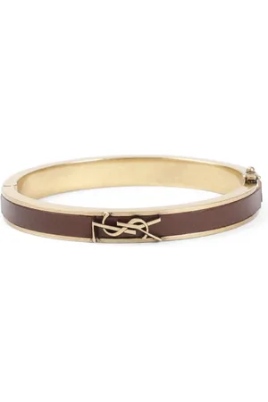 Saint Laurent Accessoires, Dames, Bruin, M, Bruine Messing Armband