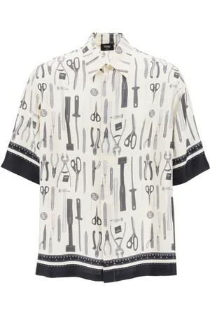 Fendi Overhemden, Heren, Wit, L, Katoen, Casual Katoenen Overhemd voor Mannen