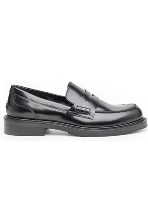 Guglielmo Rotta Zwarte Geborsteld Leren Loafer Schoen