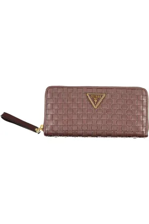 Guess Accessoires, Dames, Bruin, ONE Size, Bruine Polyethyleen Portemonnee met Muntvak