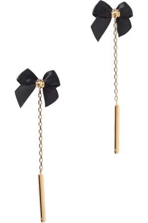 Elisabetta Franchi Accessoires, Dames, Geel, ONE Size, Gouden Bow Chain Oorbellen