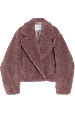Max Mara Jassen, Dames, Paars, S, Wol, Paarse Wol Alpaca Jas