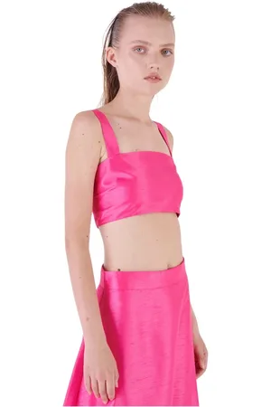 Silvian Heach Tops, Dames, Roze, S, Polyester, Korte Stoffen Crop Top