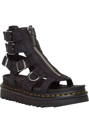 Dr. Martens Schoenen, Dames, Grijs, 41 EU, Grijze Lage Sandalen