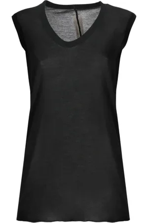 Rick Owens Tops, Dames, Zwart, S, Zwarte Asymmetrische Gedrapeerde Top