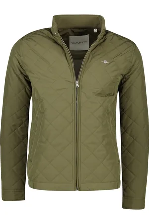 GANT Jassen, Heren, Groen, M, Polyester, Groene Solid Midlayer Jas