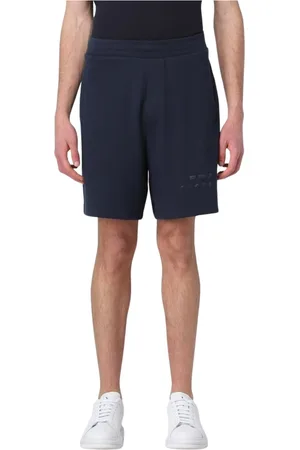 Armani Exchange Korte broeken, Heren, Blauw, L, Katoen, Groene Stijlvolle Herenshorts