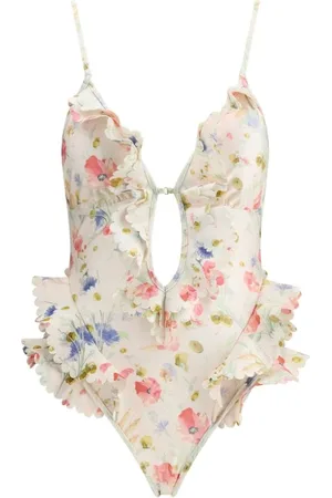 ZIMMERMANN Badkleding, Dames, Veelkleurig, S, Bloemen Waterval Badpak