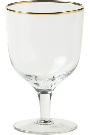 BITOSSI Interieur, unisex, Wit, ONE Size, Elegante Wijnglazen Set Gouden Rand