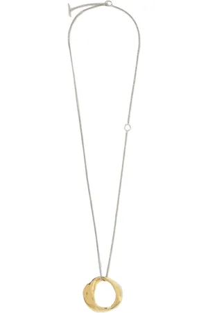 Jil Sander Accessoires, Dames, Geel, ONE Size, Gouden Ovaal Hanger Ketting