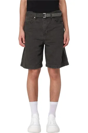 SACAI Korte broeken, Heren, Grijs, S, Denim, Relaxed Fit Denim Shorts