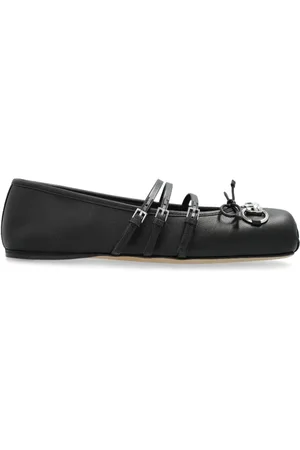 Gucci Schoenen, Dames, Zwart, 38 EU, Zwarte platte schoenen Elegante stijl