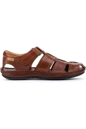 Pikolinos Schoenen, Heren, Bruin, 43 EU, Leer, Bruine Tarifa Sandalen met Verstelbare Band