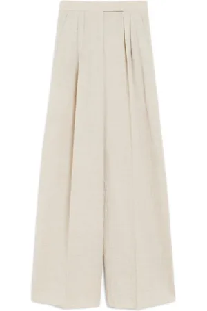 Max Mara Broeken, Dames, , 2Xs, Wol, Wollen Broek met Zakken
