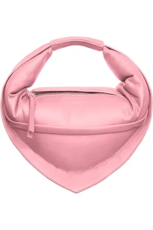 Federico Cina Tassen, Dames, Roze, ONE Size, Katoen, Roze Lamsleren Tas met Versterkt Handvat