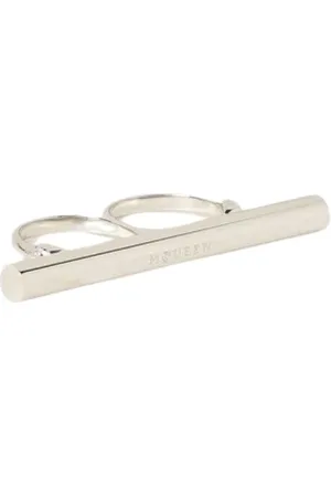Alexander McQueen Accessoires, Dames, Grijs, S, Bar Design Juweelring