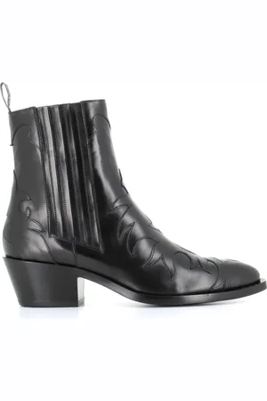 SARTORE Schoenen, Dames, Zwart, 38 EU, Leer, Zwarte leren elastische laarzen