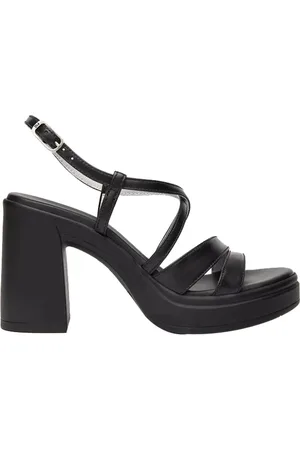 Nero Giardini Schoenen, Dames, Zwart, 36 EU, Leer, Zwarte leren sandalen met blokhak