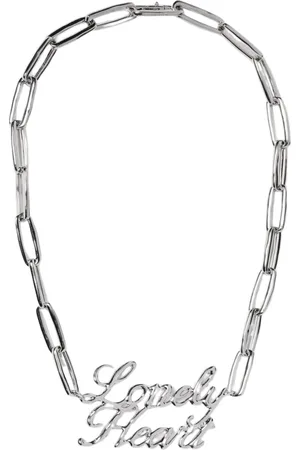 Jil Sander Accessoires, Dames, Grijs, ONE Size, Elegante Hart Halsketting