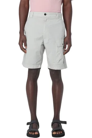 C.P. Company Korte broeken, Heren, Grijs, L, Nylon, Blauwe Cargo Shorts met Meerdere Zakken