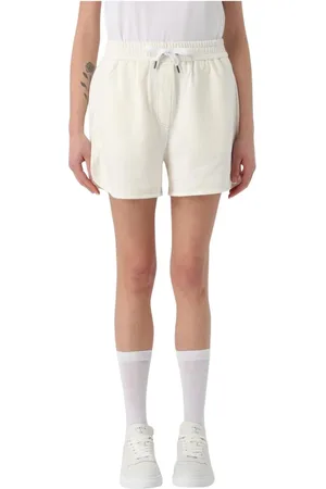 Brunello Cucinelli Korte broeken, Dames, Wit, XS, Katoen, Elegante katoenen trekkoord shorts