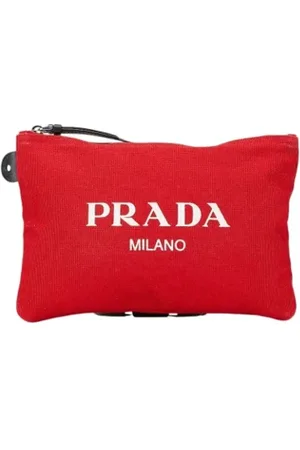 Prada Pre-owned, Dames, Rood, ONE Size, Leer, Pre-owned Canvas prada-bags
