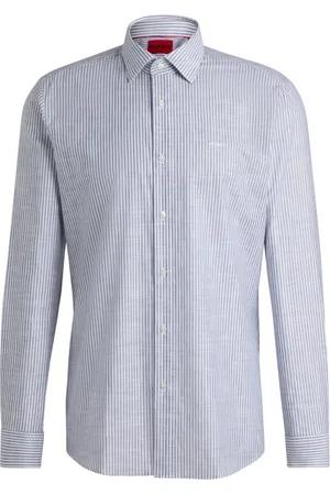 HUGO BOSS Overhemden, Heren, Blauw, S, Stijlvol Overhemd voor Mannen
