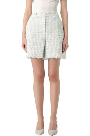 Karl Lagerfeld Korte broeken, Dames, Wit, XS, Meerkleurige bedrukte broek met chique ontwerp