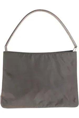 Prada Pre-owned, Dames, Grijs, ONE Size, Nylon, Tweedehands Canvas handtassen