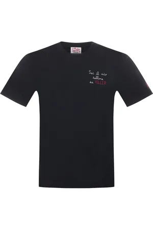 MC2 SAINT BARTH Tops, Heren, Zwart, M, Katoen, Katoenen T-shirt
