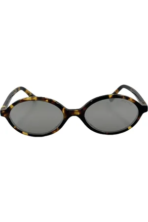 Miu Miu Accessoires, unisex, Bruin, ONE Size, Bruine Carey zonnebril met spiegelglazen