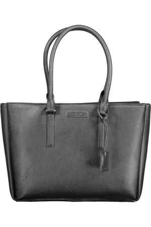 Calvin Klein Tassen, Dames, Zwart, ONE Size, Zwarte dames schoudertas met compartimenten