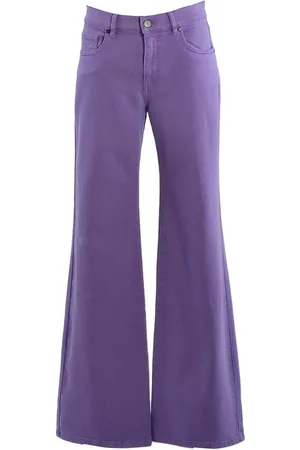 P.A.R.O.S.H. Broeken, Dames, Paars, S, Denim, Lila denim jeans met knoopsluiting
