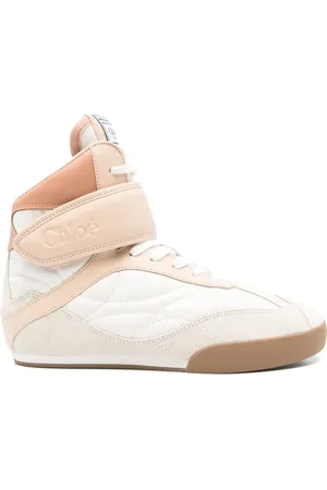 Chloé Schoenen, Dames, Roze, 40 EU, Roze Leren Kick Sneakers