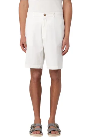 Brunello Cucinelli Korte broeken, Heren, Wit, 3Xl, Katoen, Klassieke Zwarte Casual Shorts