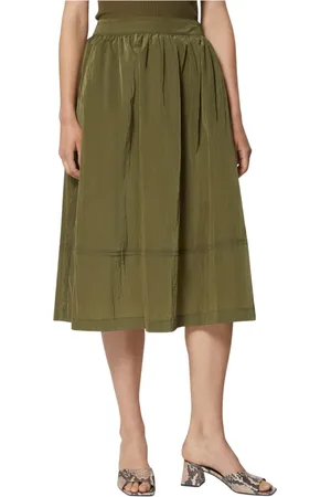 Silvian Heach Rokken, Dames, Groen, M, Polyester, Lange rok met contrasterende riem