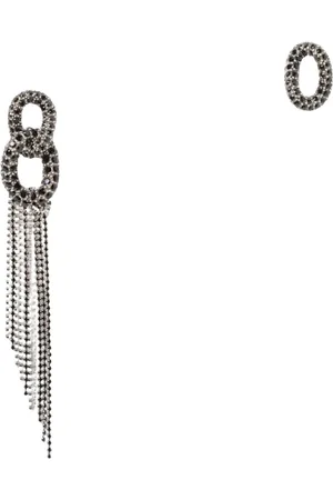 Isabel Marant Accessoires, Dames, Zwart, ONE Size, Sprankelende Rhinestone Ovale Oorbellen