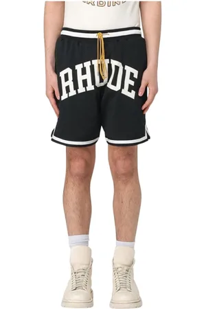 Rhude Korte broeken, Heren, Zwart, L, Logo Mesh Basketbalshorts