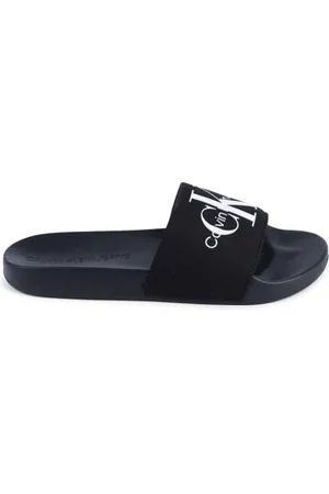 Calvin Klein Schoenen, Dames, Zwart, 37 EU, Katoen, Zwarte Damesslippers