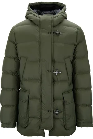 FAY Jassen, Heren, Groen, 2Xl, Heren Gewatteerde Jas met Hoge Kraag