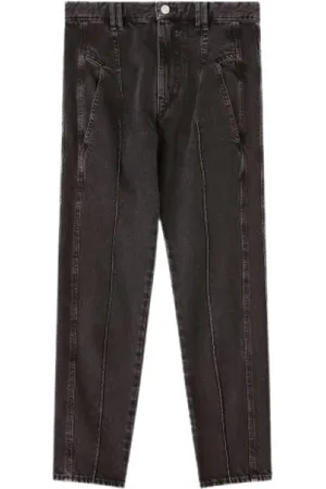 Isabel Marant Jeans, Dames, Zwart, L, Denim, Rechte snit denim jeans