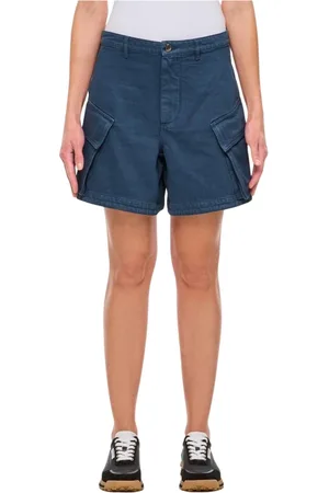 J.W.Anderson Korte broeken, Dames, Blauw, S, Katoen, Blauwe Cargo Shorts met Zakken