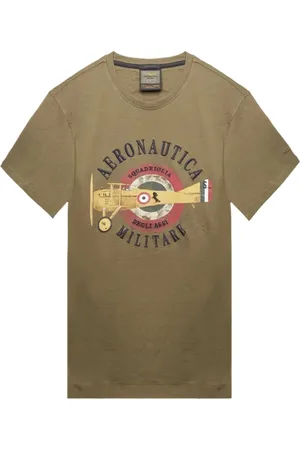 Aeronautica Militare Tops, Heren, Groen, 2Xl, Katoen, Katoenen T-shirt