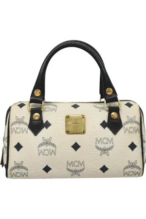 MCM Pre-owned, Dames, Wit, ONE Size, Leer, Tweedehands leren handtassen